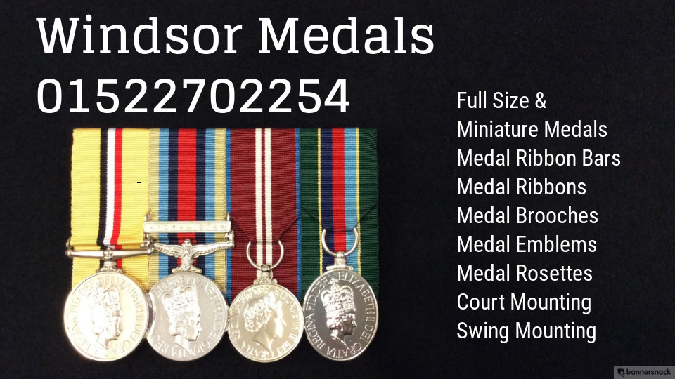 Army / Air Force Mini Medal Mounting Bar, 4 Medals